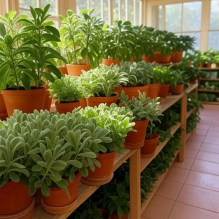 Wnętrze ekologicznej szklarni pełne zielonych roślin